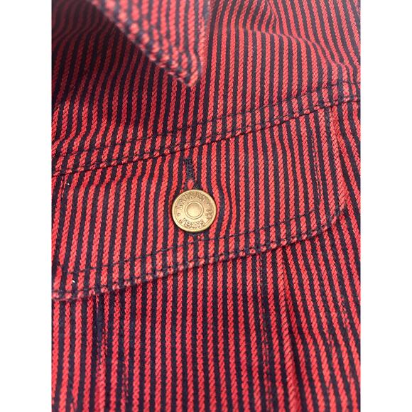 Ralph Lauren women's Red & Navy Stripped Denim Jacket Size XS - Picture 3 of 5